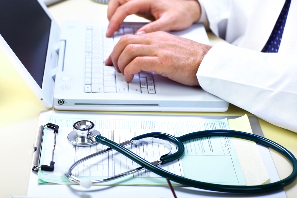 doctor typing