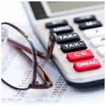 glasses and calculator