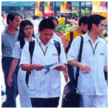 students walking
