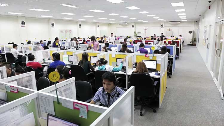 busy BPO office