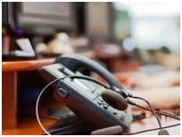 headset and telephone