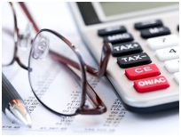 glasses and calculator