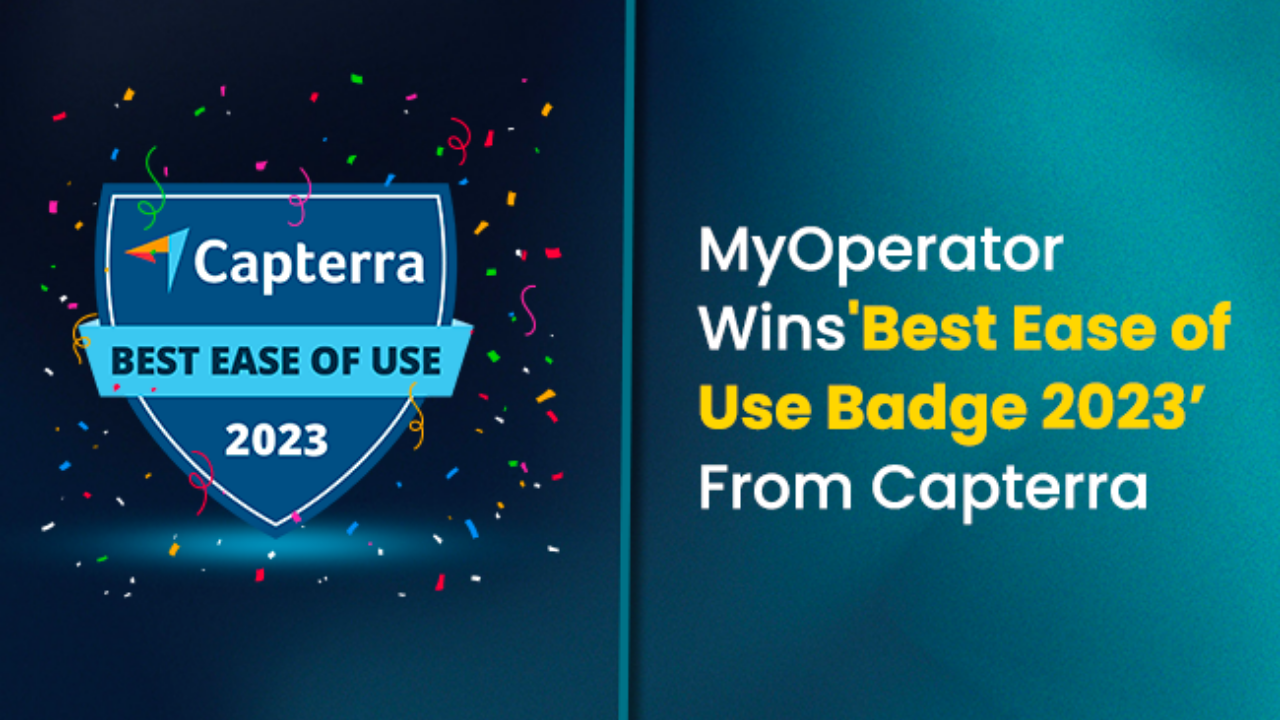 MyOperator wins Capterra's Ease of Use award