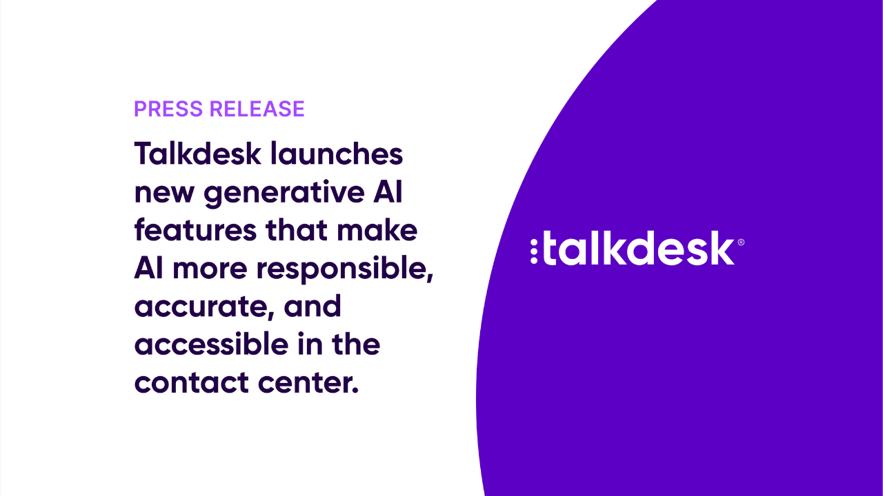Talkdesk contact center AI