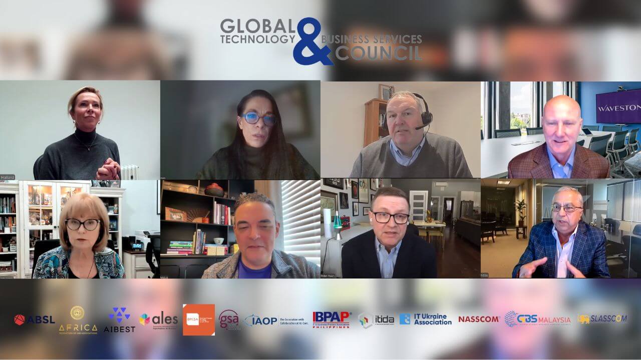 Global outsourcing leaders during a recent webinar by the Global Technology and Business Services Council