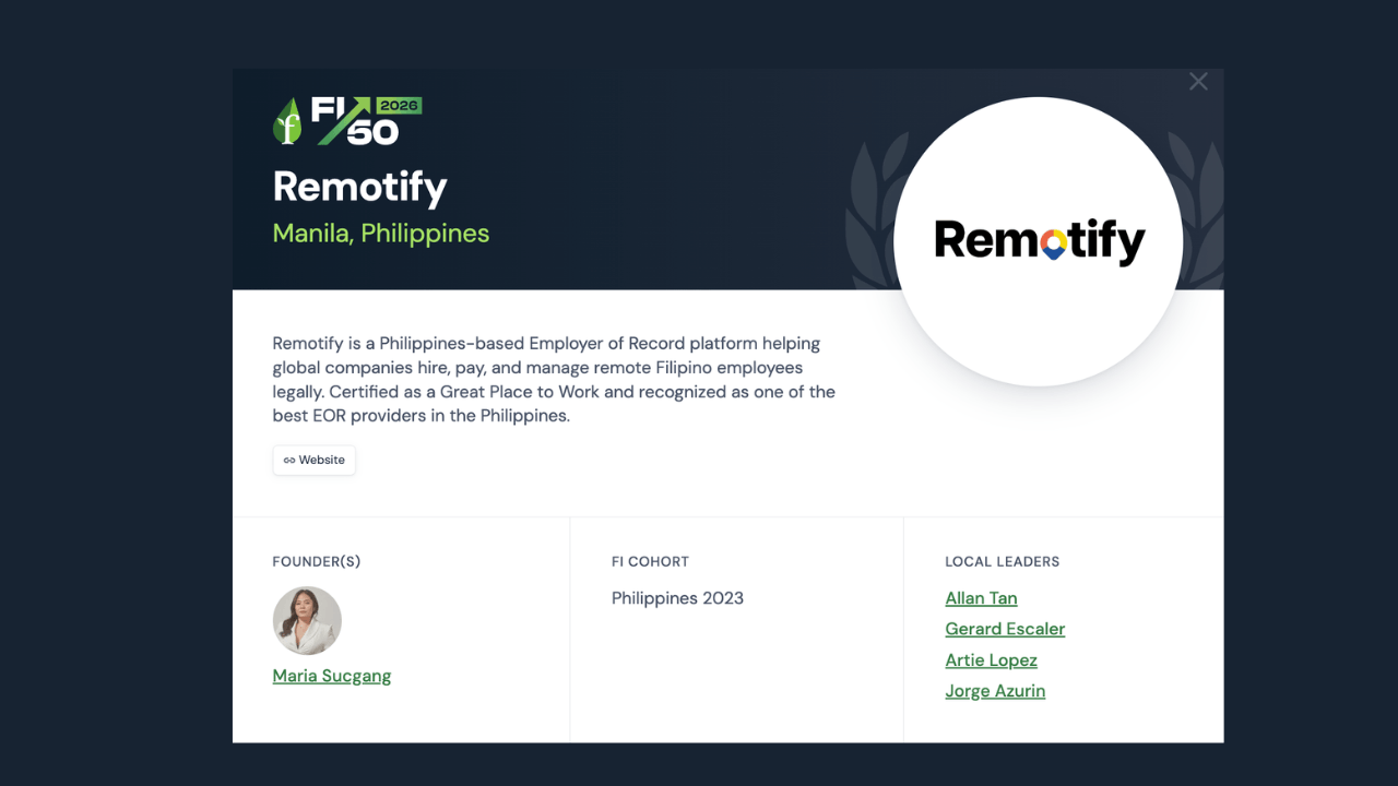 Remotify named among Founder Institute's 50 fastest-growing startups